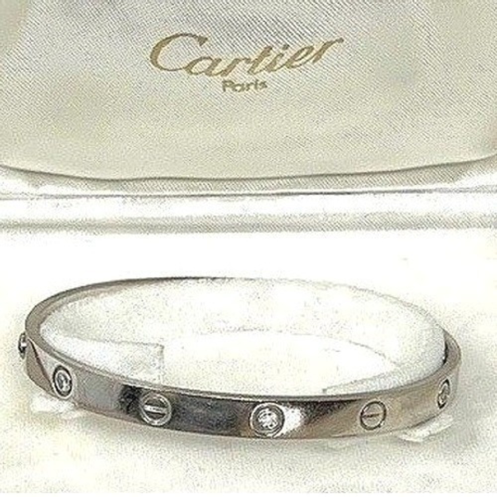 Cartier Love Bracelet 18K White Gold 6 Diamonds B6035417 Box and Screwdriver - Picture 2 of 5
